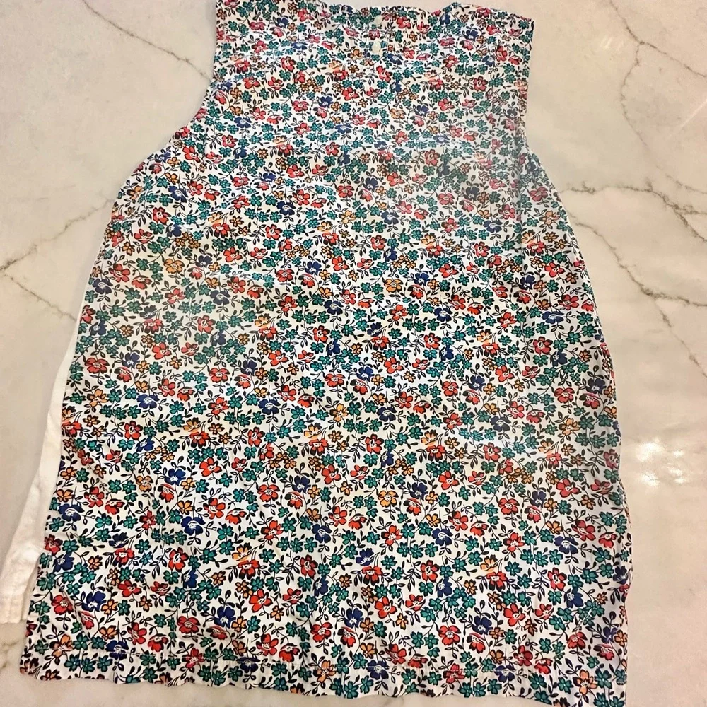 J. Crew White Floral Tank Top (Never worn)